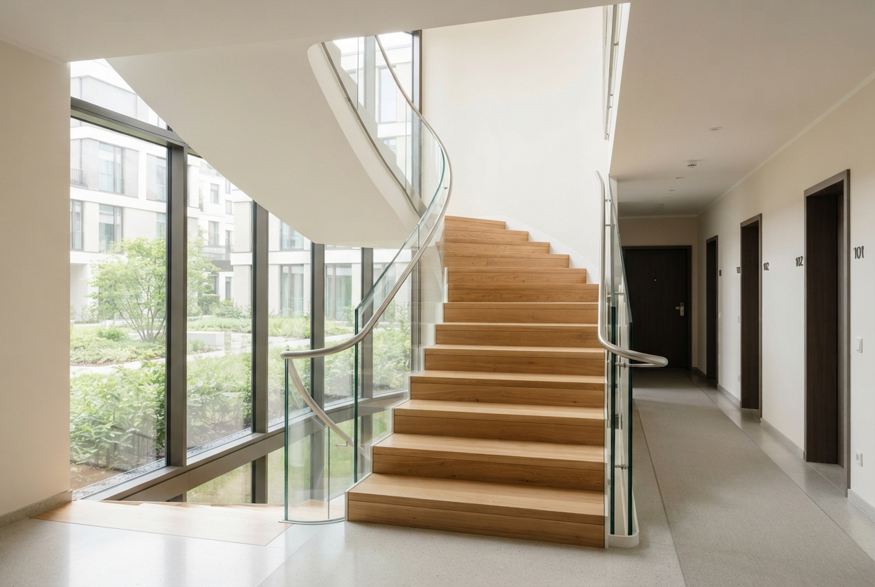 Moderne, gepflegte Treppenhausreinigung durch Kassel Klarhaus in Kassel